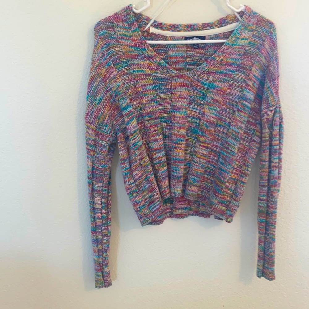 Freshman S multicolor crop top sweater. Like brand new